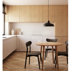 Set of 4 Brown solid wood chairs with VeryForma wood legs