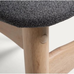 Lot de 4 Chaises en bois massif naturel et coussin gris foncé  May VeryForma