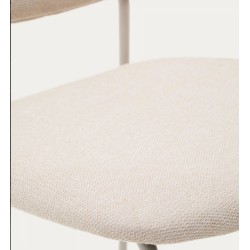 Set di 4 sedie e cuscino Linda VeryForma in metallo ciniglia beige