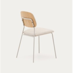 Lot de 4 Chaises en métal et coussin chenille beige Linda VeryForma