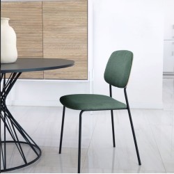 Conjunto de 4 Cadeiras e Almofadas de Metal Chenille Verde VeryForma da Linda