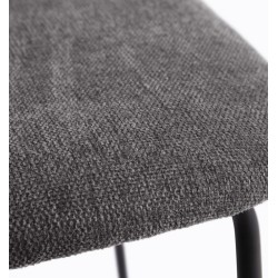 Lot de 4 Chaises en métal et coussin chenille gris foncé Linda VeryForma