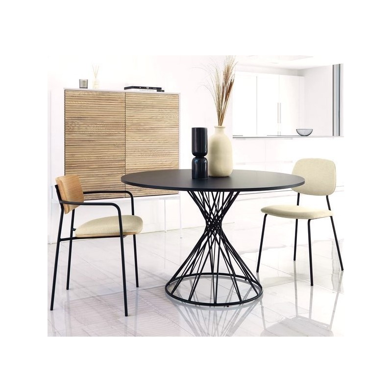 Tavolo Rotondo 120 Nero MDF Inu VeryForma