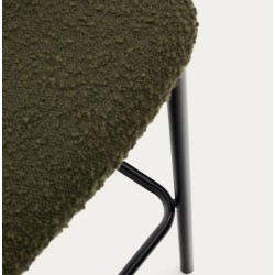 Lot de 2 Tabourets Hauts bouclette verte et métal noir Elia VeryForma