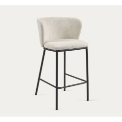 Set mit 2 Elia VeryForma hohen Hockern aus weißem und schwarzem Metall