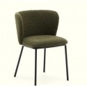 Set van 2 groene en zwarte metalen badstof stoelen Elia VeryForma