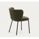 Lot de 2 Chaises bouclette verte et métal noir Elia VeryForma