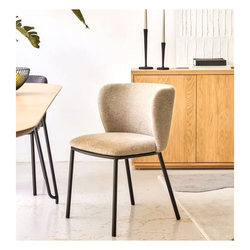 Set di 2 sedie Elia VeryForma in tessuto metallico marrone chiaro e nero