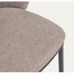 Set di 2 sedie Elia VeryForma in tessuto metallico marrone chiaro e nero