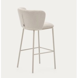 Lot de 2 Tabourets de Bar Tissus beige et métal beige Elia VeryForma