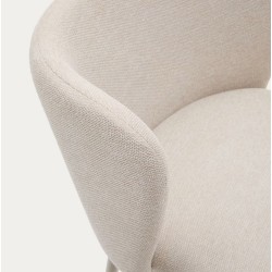 Lot de 2 Tabourets de Bar Tissus beige et métal beige Elia VeryForma