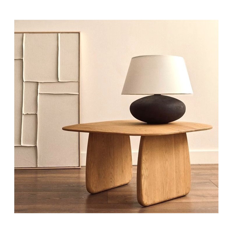 VeryForma Pita Mesa de Centro de Madera de Roble con Acabado Natural