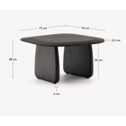 VeryForma Pita Black Finish Oak Wood Coffee Table