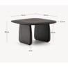 VeryForma Pita Black Finish Oak Wood Coffee Table