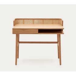 Mesa de escritorio de madera de fresno y ratán 105 x 62 Axi VeryForma
