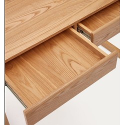 Mesa de oficina de madera de fresno y ratán 120x60 Andu VeryForma