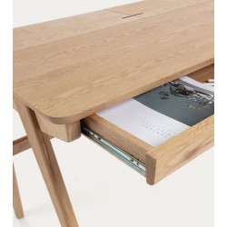 Table de Bureau et Tiroirs bois de frêne 120x65 Lia VeryForma
