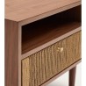 Mesa de cabeceira de madeira e gaveta de corda 51x45 Ela VeryForma