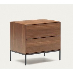 Nachttisch aus Nussbaumholz und schwarzem Stahl 60x55 Rana VeryForma