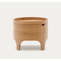 Mesita de noche madera redonda fresno 55 Ovia VeryForma