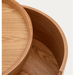 Mesita de noche madera redonda fresno 55 Ovia VeryForma