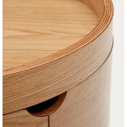 Mesita de noche madera redonda fresno 55 Ovia VeryForma