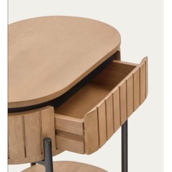Table de Chevet avec tiroir bois manguier ovale 55 Cali VeryForma