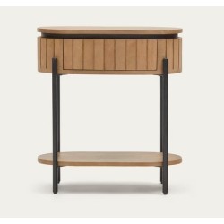 Table de Chevet avec tiroir bois manguier ovale 55 Cali VeryForma