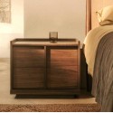 Bedside table with walnut veneer in dark finish 60x59 Noxi VeryForma