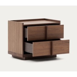 Walnut wood bedside table with dark finish 60x59 Noxi VeryForma