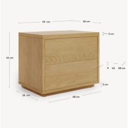 Mesa-de-cabeceira Oak FSC 53x44 Bali VeryForma