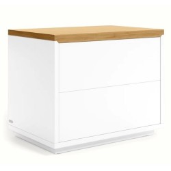 Table de Chevet bois chêne laqué blanc 53x44 Bali VeryForma