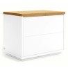 Mesita de noche con madera de roble lacada en blanco 53x44 Bali VeryForma