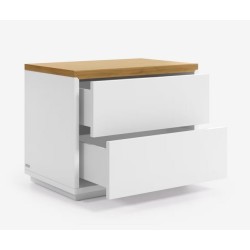 Comodino in legno di rovere laccato bianco 53x44 Bali VeryForma