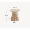 Tavolino d'appoggio in legno di teak naturale Jet 50 cm VeryForma