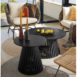 Natural teak wood side table Jet 50cm VeryForma