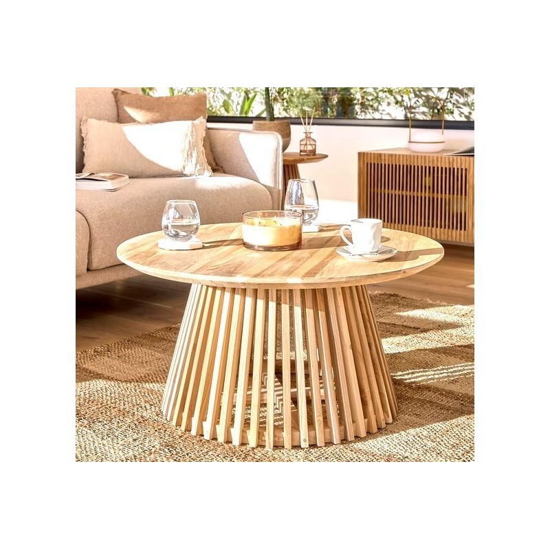 Tavolino d'appoggio in legno di teak naturale Jet 50 cm VeryForma