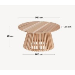 Beistelltisch aus natürlichem Teakholz Jet 50 cm VeryForma