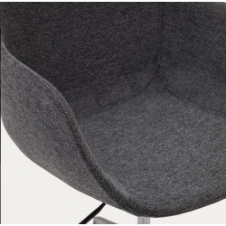 Dark grey and aluminium office chair with matt black finish Tisia VeryForma