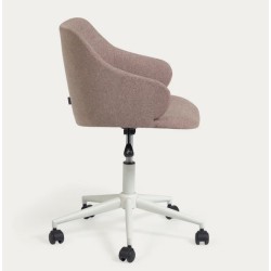 Rosa Bürostuhl und mattweiße Stahlbeine Nara VeryForma