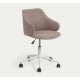 Chaise de bureau rose et pieds acier blanc mat Nara VeryForma