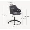Chaise de bureau gris foncé et pieds acier noir mat Nara VeryForma