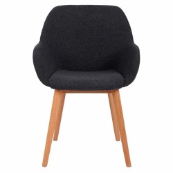 Lot de 2 Fauteuils Repas Tea tissu Marine Piétement Chêne massif VeryForma