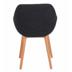 Lot de 2 Fauteuils Repas Tea tissu Marine Piétement Chêne massif VeryForma