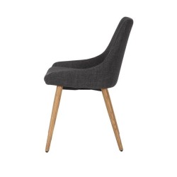 Conjunto de 2 sillas de comedor Ari Cream Base de tela roble oscuro VeryForma