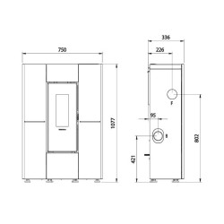 La Nordica Extraflame Marilena Plus AD 8kW Stufa a Pellet Stretta Nera
