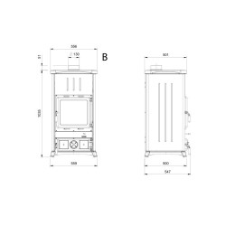 Wood stove Nordica Extraflame Fedora 8.3kW Bordeaux