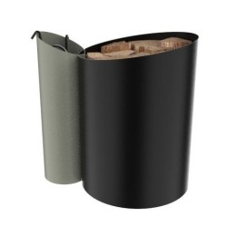 Rack de Lenha e Servo Aurore Preto e Verde Sálvia Design Dixneuf