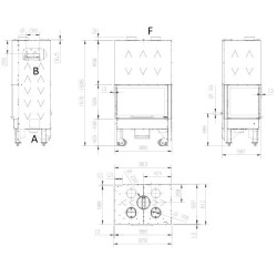 Wood Insert La Nordica Right Angle Monobloc 800 DX 10kW Black