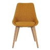 Conjunto de 2 sillas de comedor Ari Tela Ocre Base de Roble Oscuro VeryForma